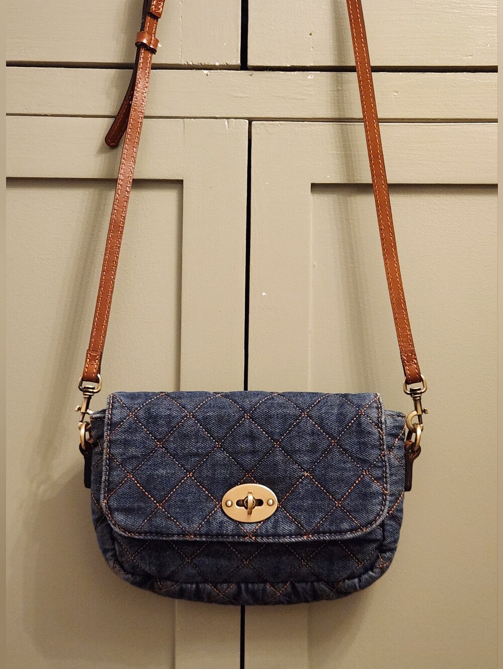 Patricia Nash Bonny Quilted Denim Crossbody Bag